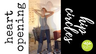 Hands Behind Head Hip Circles Heart Opener  FemFusion Fitness [upl. by Tannie241]