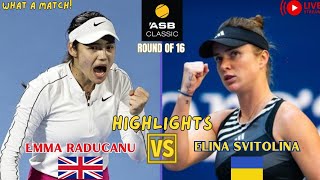 Emma Raducanu vs Elina Svitolina  ASB Classic Tennis 2024 Round of 16  Highlights [upl. by Roi]