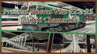 Pruebas Nuevas Vías de Alta Velocidad de estación Madrid Chamartin  Clara Campoamor [upl. by Adnalay336]