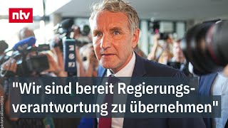 quotEs kann kein quotweiter soquot gebenquot Höcke nach dem Wahlsieg der AfD in Thüringen  ntv [upl. by Dorise]