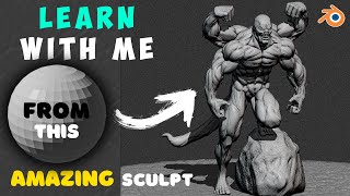 Blender Sculpting A fourhanded creature learn with me [upl. by Soll975]