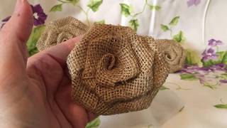 How to make a burlap rose Create your own wedding flowers Burlap flower great for bouquets Burlap [upl. by Bear]