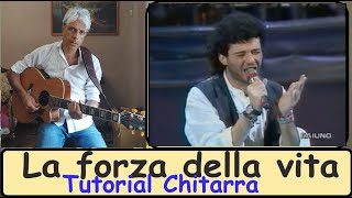 La forza della vita  paolo vallesi  tutorial chitarra [upl. by Ekaj]