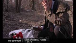 Death of Lech Kaczynski Putin on crash site [upl. by Gibbs]