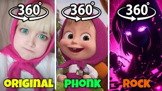 👀360° VR Masha Original vs Masha Phonk vs Rock [upl. by Adnale520]