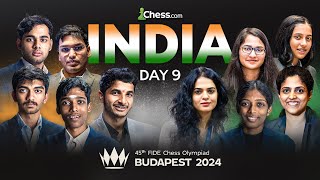 CHESS OLYMPIAD 2024 DAY 9  GUKESH VIDIT PRAGG ARJUN IN ACTION [upl. by Pincas]