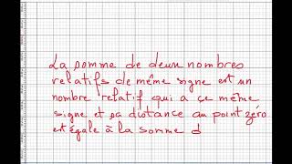 Cours des nombres décimaux relatifs somme et différence 1er AC séance 3 [upl. by Nerra]