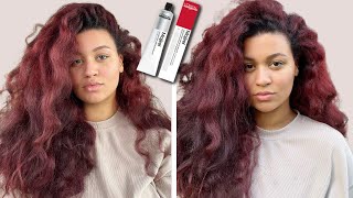 How I dye my natural hair RedBurgundy  NO bleach [upl. by Leirbag]