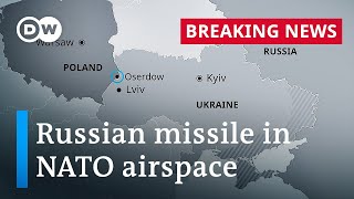 NATO member Poland says Russian missile violated its airspace  DW News [upl. by Roley]