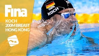 Impressive victory for Germanys Koch  200m Breaststroke 9 Hong Kong [upl. by Elhsa]