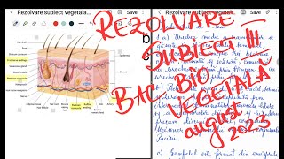 REZOLVARE SUBIECT BACALAUREAT BIOLOGIE VEGETALA AUGUST 2023  SUBIECTUL III [upl. by Jat]