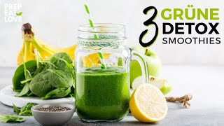 3 GENIALE DETOX SMOOTHIES zum Abnehmen amp Entgiften [upl. by Annaillil]