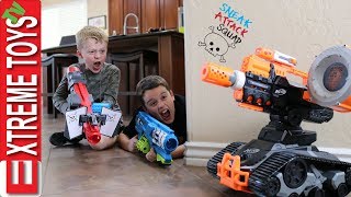 Evil Drone Vs Sneak Attack Squad Ethan and Cole get in to a Nerf Battle with a Crazy Robot [upl. by Ymme]