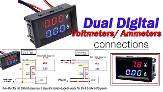 Dual DigitalVoltmeters Ammeters DC 100V 10A Voltmeter Ammeter Blue  Red LED dsn vc288 [upl. by Toshiko]