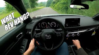 2023 Civic Sport Hatchback Manual POV  Initial Back Road Review [upl. by Nyledam]