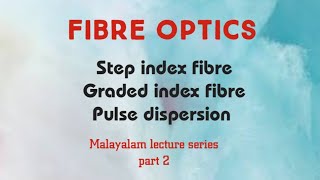 Fibre optics  Step index fibre  Graded index fibre  Pulse dispersion  Bsc 5th sem  Malayalam [upl. by Cohligan517]