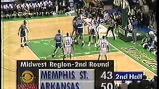 03211992 NCAA Midwest Regional 2nd Round 6 Memphis State Tigers vs 3 Arkansas Razorbacks [upl. by Eelaroc]