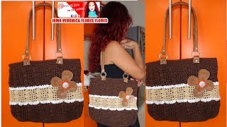 APRENDE A TEJER BOLSO GRANDE Y ESPACIOSO TEJIDO A CROCHET PASO A PASO [upl. by Lavern]