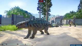 King Spider Giganotosaurus Hunting Titan Spinosaurus still strong in park Jurassic World Evolution [upl. by Amada]