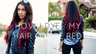 How I Dyed My Hair Ombre Red Without bleach [upl. by Nicodemus]