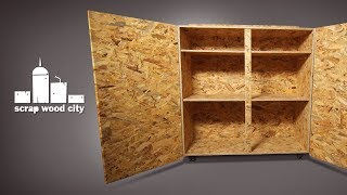 Make a simple DIY rolling cabinet out of OSB [upl. by Airotciv]