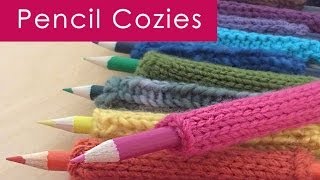 My Knitted Pencil Cozies  Back to School DIY [upl. by Eibbil]