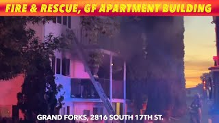 Fire amp Rescue At Grand Forks Apartment Building Friday [upl. by Sarene]