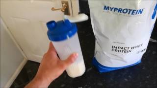 Myprotein unflavoured impact whey protein 2017 review [upl. by Reginnej935]