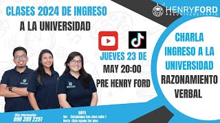 Ingreso a la Universidad 2024  Charla Gratuita  Razonamiento Verbal [upl. by Cassil]