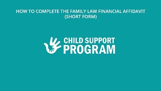 How to Complete the Family Law Financial Affidavit Short Form [upl. by Hplodnar]