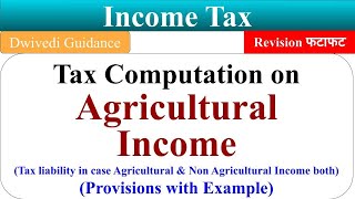 Agriculture Income Tax Computation on Agricultural Income Agriculture Income in income tax mba [upl. by Ahsinotna]