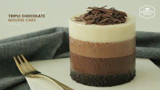 트리플 초콜릿 무스케이크 만들기  Triple Chocolate Mousse Cake Recipe  Cooking tree 쿠킹트리Cooking ASMR [upl. by Prasad]