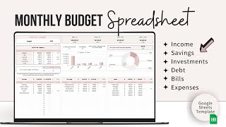 How to Track your Money  Monthly Budget Spreadsheet  Google Sheets Template Monthly Money Tracker [upl. by Screens]