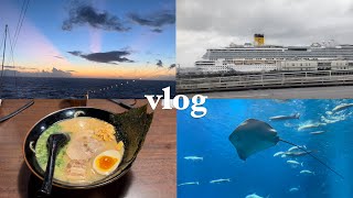 研究生vlog｜不會再搭第二次的歌詩達郵輪莎倫娜號｜日本沖繩石垣島旅遊｜沖繩水族館 [upl. by Neema433]