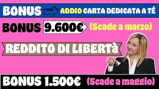 ⚠️ NOVITà BONUS ➔ ADDIO CARTA DEDICATA A TÉ  NUOVO BONUS 9600€  BONUS 1500€ [upl. by Tayler880]