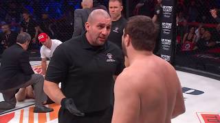 Bellator 215 Highlights Matt Mitrione Low Blow on Sergei Kharitonov Results in NoContest [upl. by Lletnwahs]