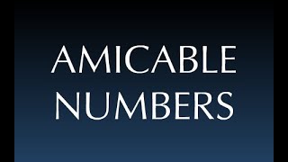 Amicable number computation  Solved using JAVA  Any doubts post the comments [upl. by Mike]