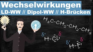 Einfach erklärt LondonDisperions DipolDipol HBrückenWechselwirkungen 4k 60Fps [upl. by Akemit]