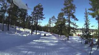 Winter Toboggan in Ounasvaara in Rovaniemi in Lapland Finland  tobogganing [upl. by Elisabet]