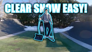 How To Easily Clear Snow From A Skatepark [upl. by Aliemaj592]