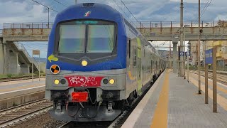 UNA NUVOLOSA GIORNATA DI TRENI PASSEGGERI E MERCI ALLA STAZIONE DI FALCONARA MARITTIMA [upl. by Aicenad862]