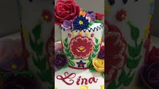 3D edible flowers fondant birthday cake topper cakeartist [upl. by Neyu474]