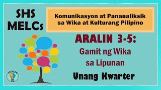 Aralin 35 Gamit ng Wika sa Lipunan SHS Grade 11 MELCs [upl. by Cleti824]