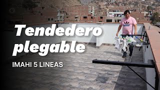 Tendedero De Ropa Abatible Pared Imahi 5líneas Extensible3m [upl. by Xaviera]