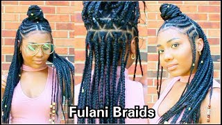 FULANI BRAIDS HAIR TUTORIAL [upl. by Ainoyek807]