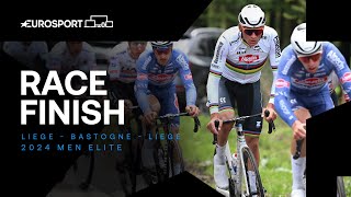 UNSTOPPABLE 💥  Liege  Bastogne  Liege 2024 Mens Elite Race Finish  Eurosport Cycling [upl. by Arais]