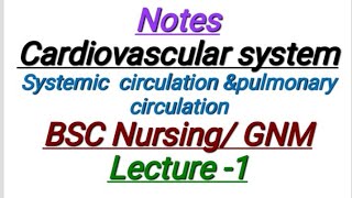 Hand writen Notes  Cardiovascular system Double circulation  Chambers of heart  BSC NursingGNM [upl. by Aldrich349]