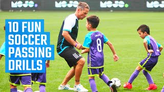 10 Best Soccer Passing Drills for U8 U10 and U12  Fun Soccer Drills by MOJO [upl. by Neerhtak]