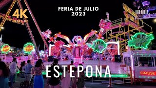 FERIA DE JULIO DE ESTEPONA 2023 Paseo por las Atracciones [upl. by Felicie]