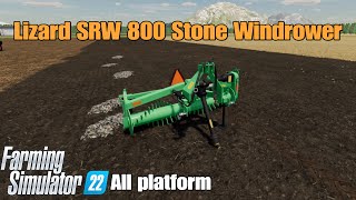 Lizard SRW 800 Stone Windrower  FS22 mod for all platforms [upl. by Nevag]